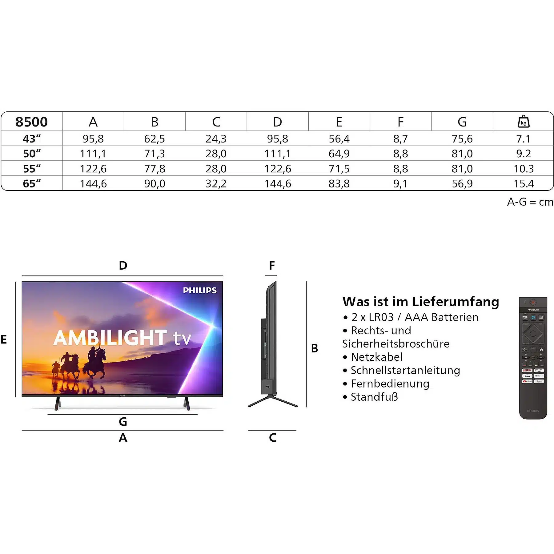 PHILIPS 43PUS8550/12 LED Ambilight TV (piatto, 43 Zoll / 108 cm, UHD 4K, SMART TV, Ambilight) - Afbeelding 3