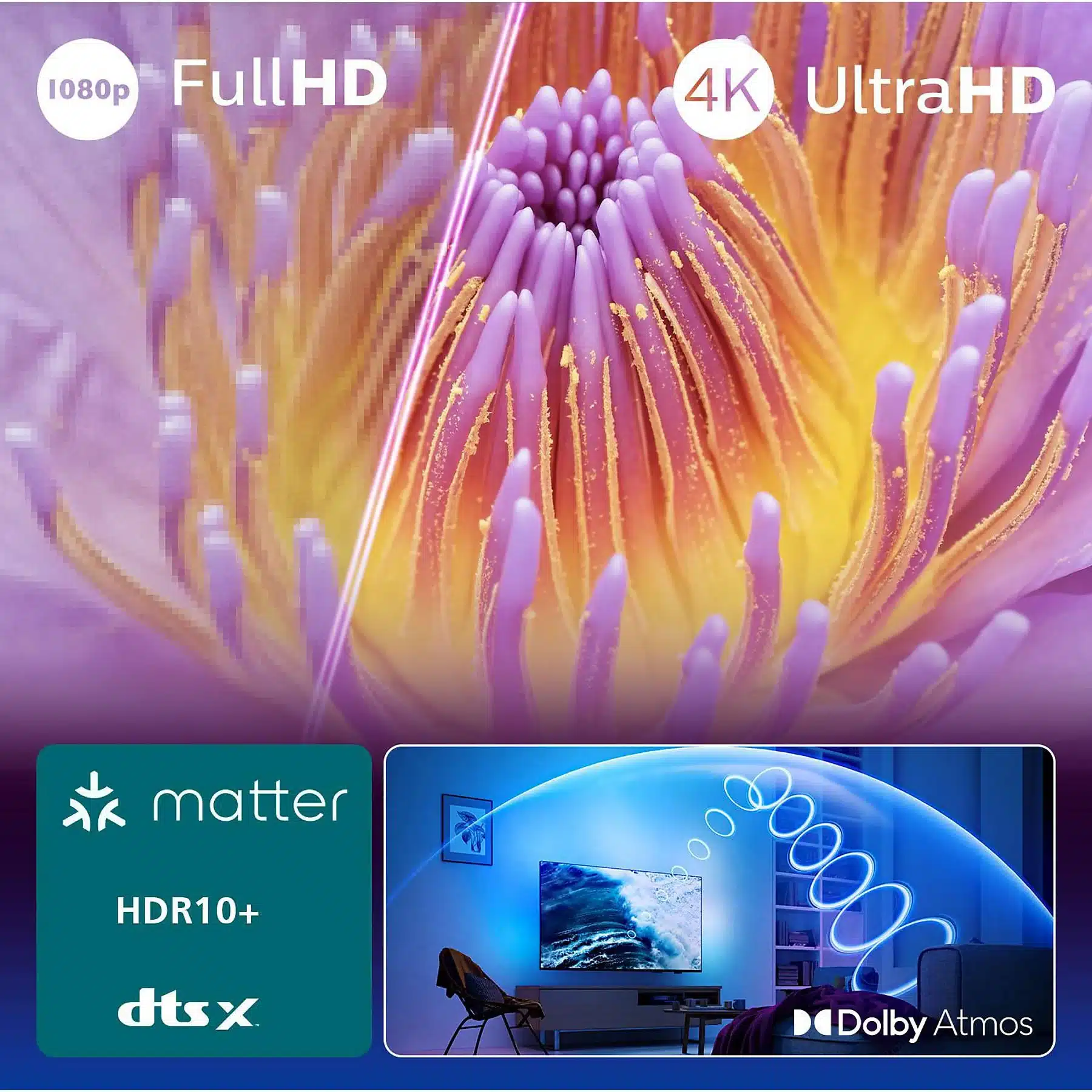 PHILIPS 43PUS8550/12 LED Ambilight TV (piatto, 43 Zoll / 108 cm, UHD 4K, SMART TV, Ambilight) - Afbeelding 4