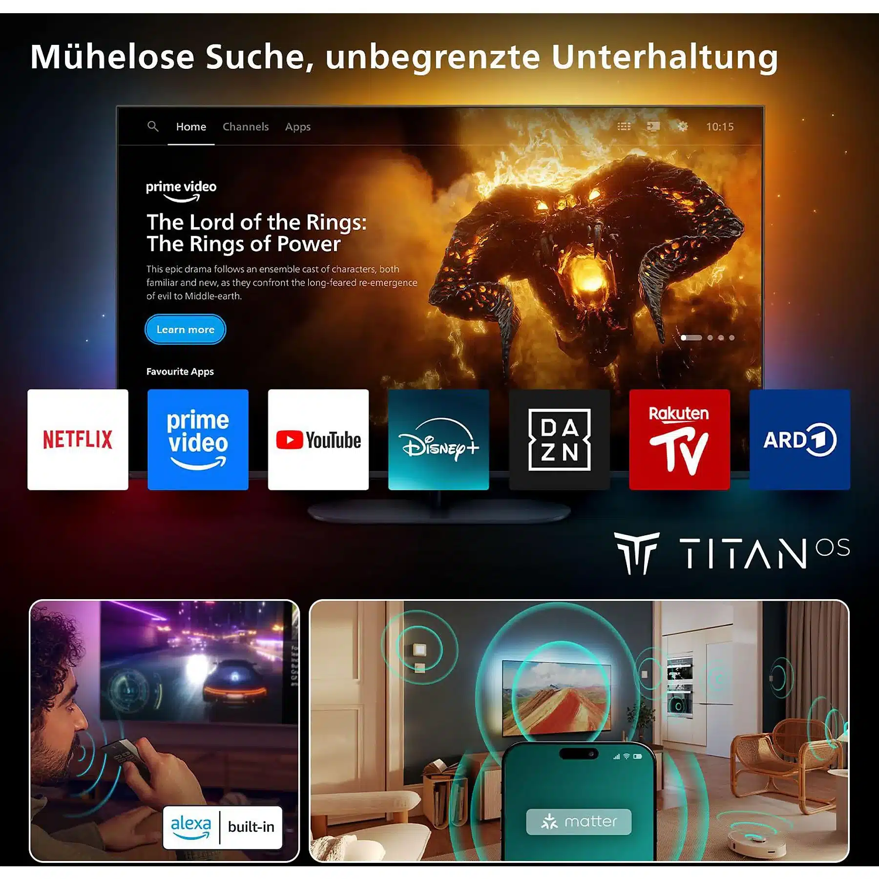PHILIPS 43PUS8550/12 LED Ambilight TV (piatto, 43 Zoll / 108 cm, UHD 4K, SMART TV, Ambilight) - Afbeelding 6