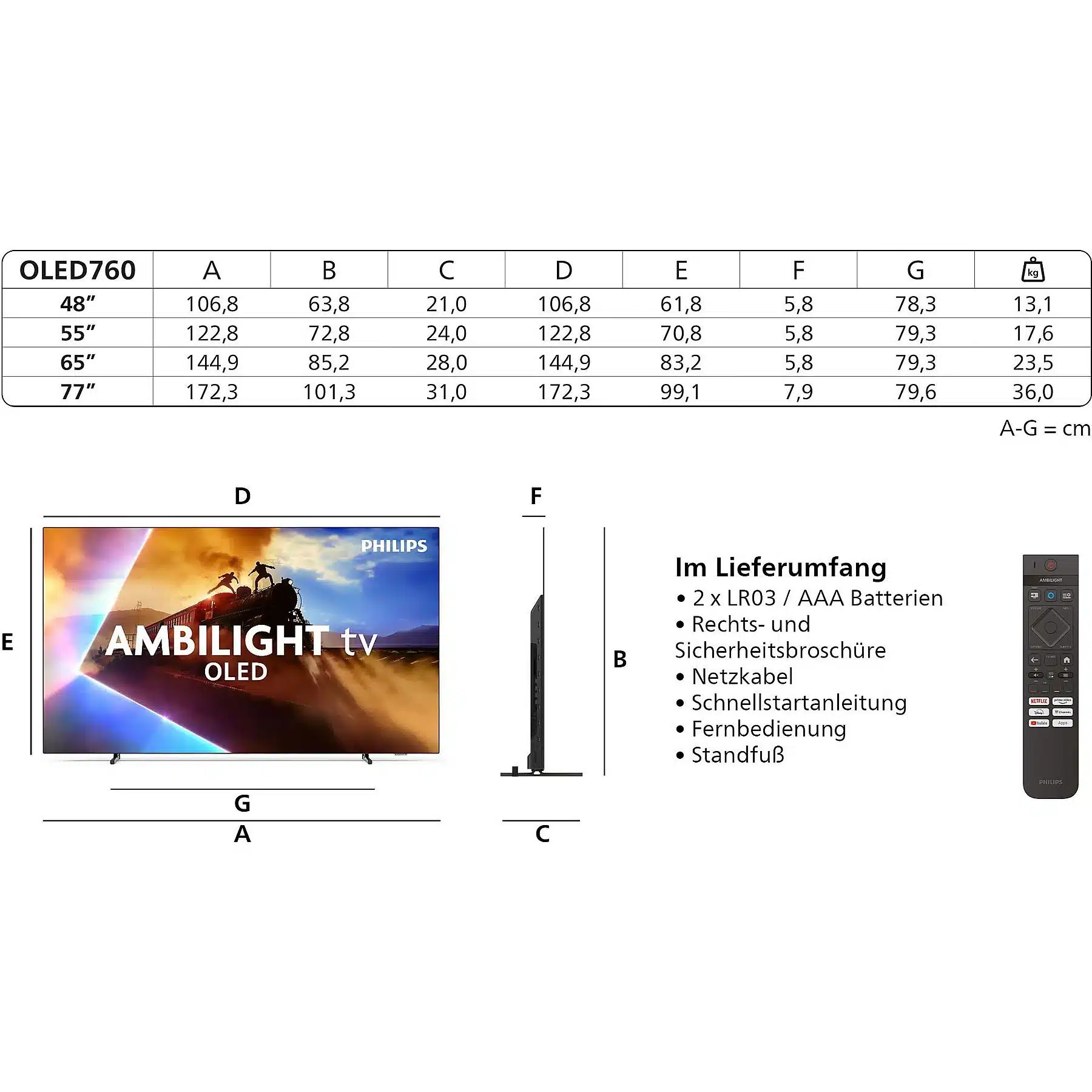 PHILIPS 55OLED760/12 OLED Ambilight TV (piatto, 55 Zoll / 139 cm, UHD 4K, SMART TV, Ambilight) - Afbeelding 9