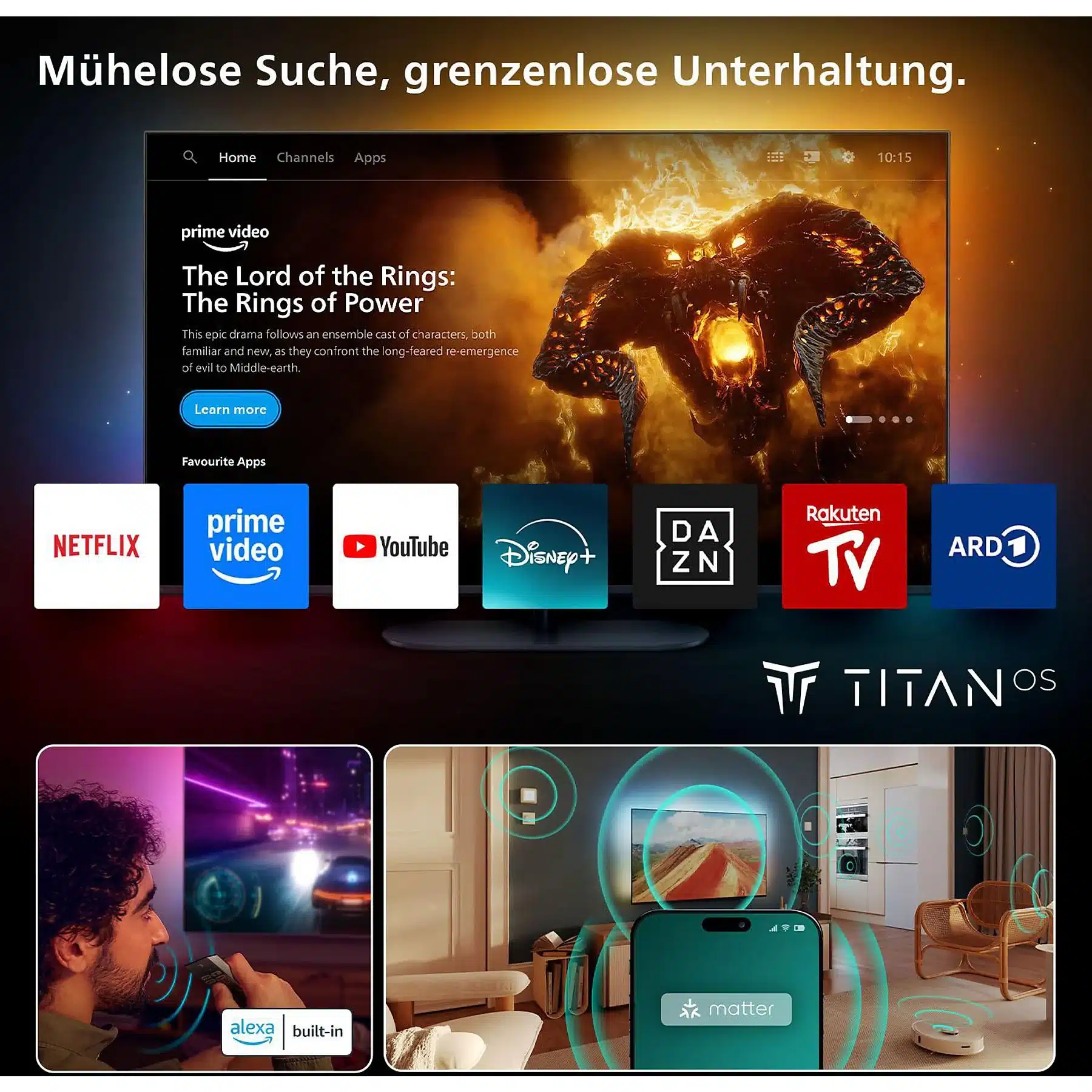 PHILIPS 55OLED760/12 OLED Ambilight TV (piatto, 55 Zoll / 139 cm, UHD 4K, SMART TV, Ambilight) - Afbeelding 5