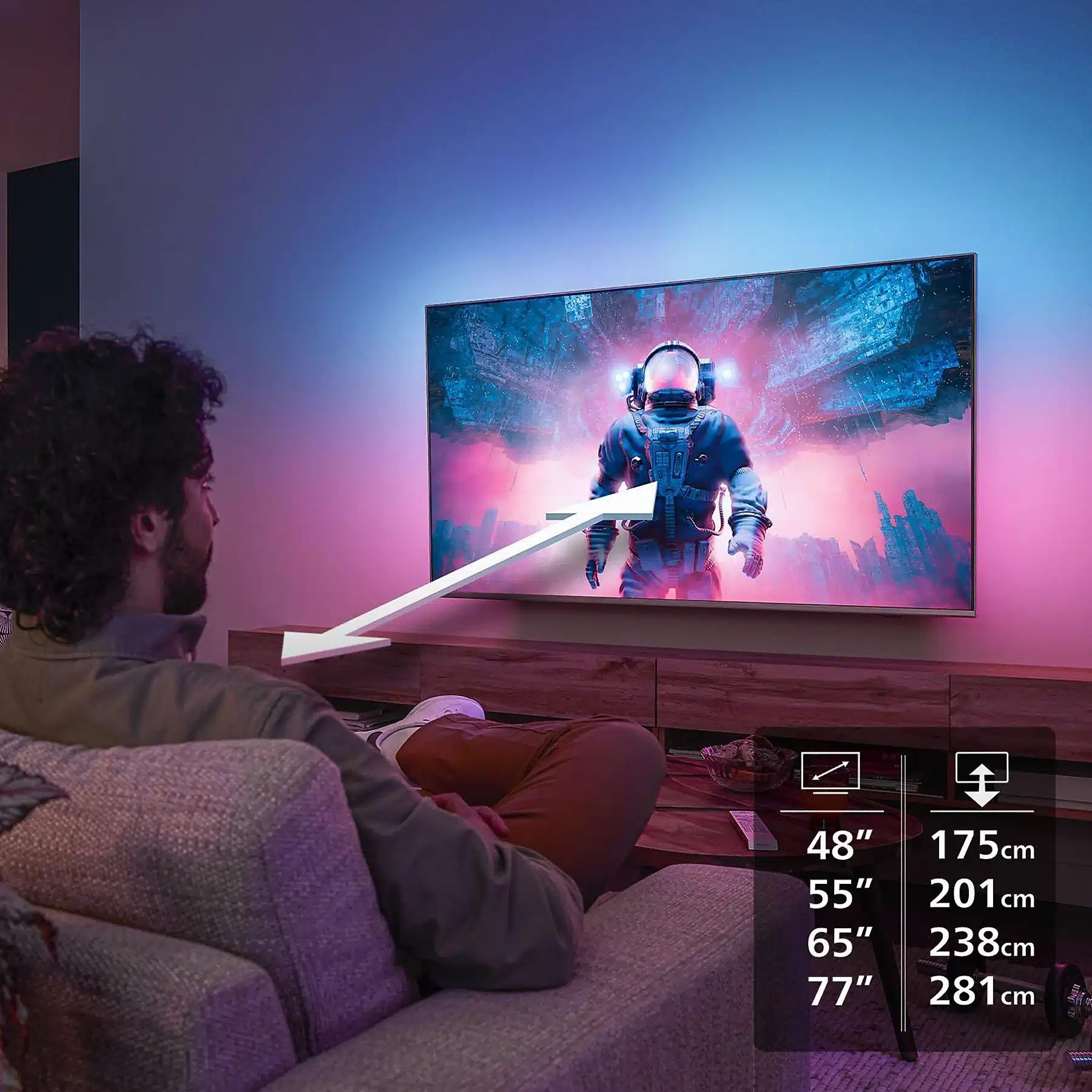 PHILIPS 55OLED760/12 OLED Ambilight TV (piatto, 55 Zoll / 139 cm, UHD 4K, SMART TV, Ambilight) - Afbeelding 10