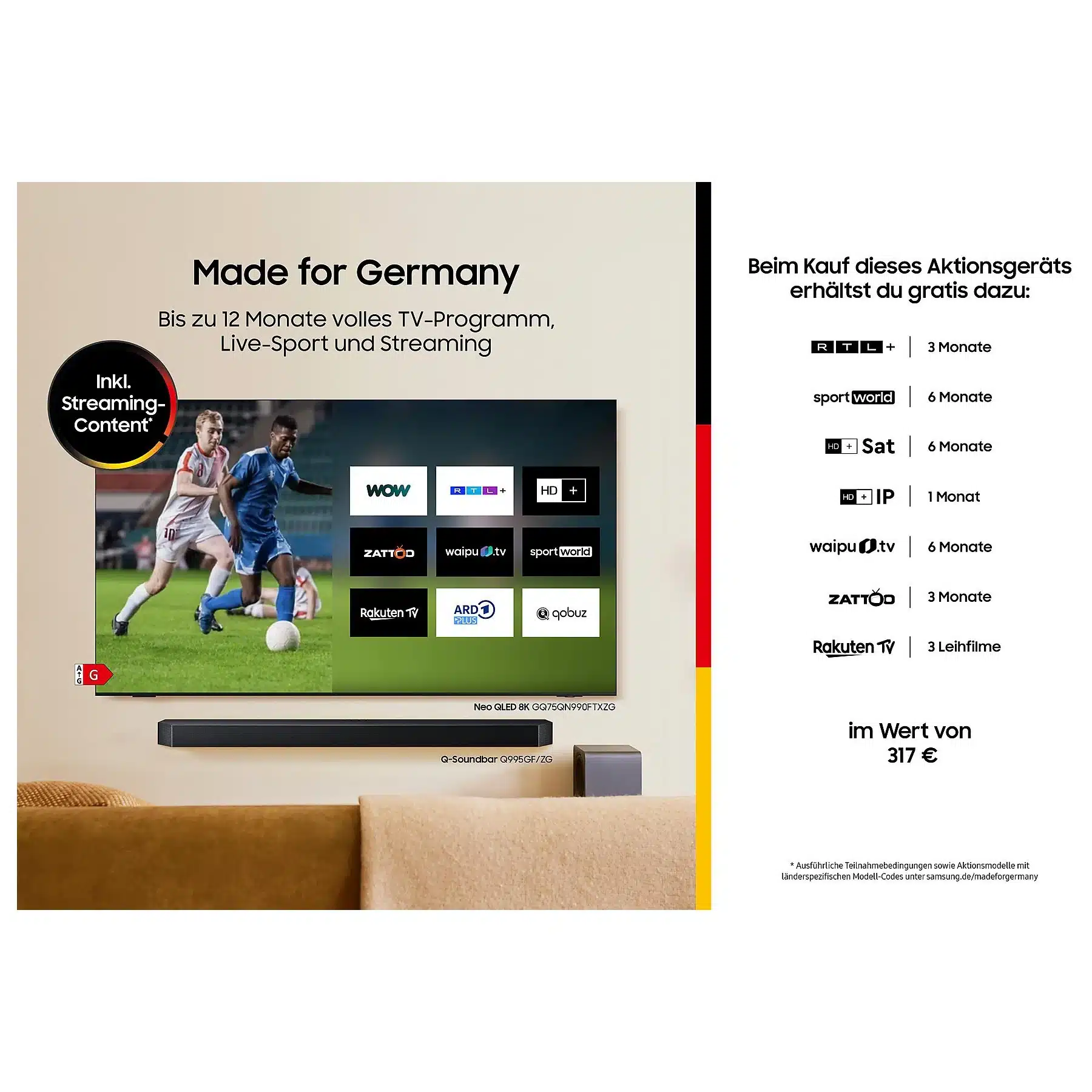SAMSUNG GQ43Q7F QLED TV Vision AI Smart TV (Plat, 43 inch / 108 cm, UHD 4K, SMART TV) - Afbeelding 6