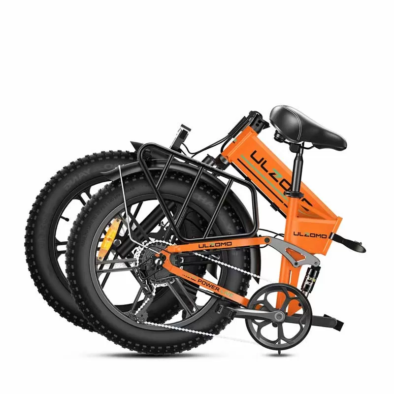 Ulzomo Dunes 20 Opvouwbare Elektrische Fatbike 750W – 48V 16Ah Accu, Actieradius tot 120 km, Shimano 7 Versnellingen, 20" Fat Tires – Oranje aanbod - Afbeelding 3
